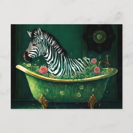 Leuke Zebra in een bad Briefkaart (Voorkant)