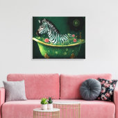 Leuke Zebra in een bad Canvas Afdruk (Insitu (Woonkamer))