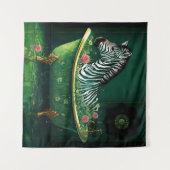 Leuke Zebra in een bad Wandkleed (Voorkant (horizontaal))