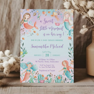 Leuke zeemeermin Baby shower Onder het Zee Baby Me Kaart