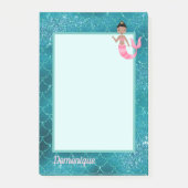 Leuke Zeemeermin in Roze met Aqua Scales Post-it® Notes (Voorkant)