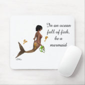 Leuke zeemeermin met zeepaardjes Mousepad Muismat (Met muis)