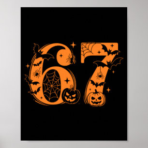 Leuke Zes Zeven 6 7 Meme Ontwerp Koppels Halloween Poster