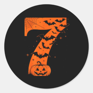 Leuke Zes Zeven 6 7 Meme Ontwerp Koppels Halloween Ronde Sticker
