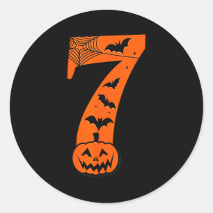Leuke Zes Zeven 6 7 Meme Ontwerp Koppels Halloween Ronde Sticker