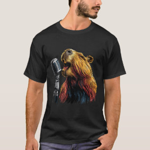 Leuke zingende capybara voor karaoke jongens en me t-shirt
