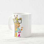 Leuke zingende giraffe koffiemok (Voorkant links)