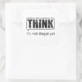 Leuke zinnen DENKEN dat het nog niet illegaal is S Vierkante Sticker (Tas)