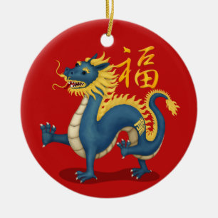 Leuke Zodiac Dragon "Fortune" Chinees Nieuwjaar Keramisch Ornament