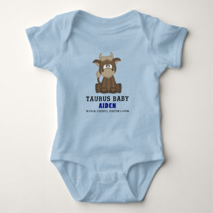 Leuke Zodiac Taurus Bull Blue Boy Romper
