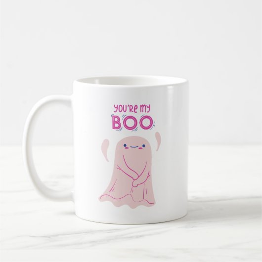 Leuke zoetheid Schattige Pink Ghost Affectie Koffiemok (Links)