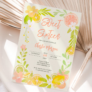 Leuke zomer citrus bloemenzoete waterverf 16 kaart