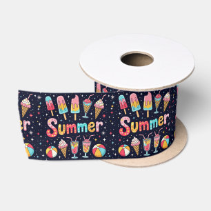 Leuke zomer graphics op zwart lint
