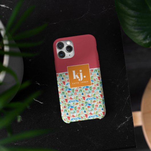 Leuke zomer stijlvol monogram Case-Mate iPhone case