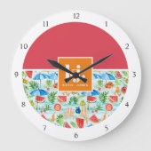 Leuke zomer stijlvol monogram grote klok (Voorkant)