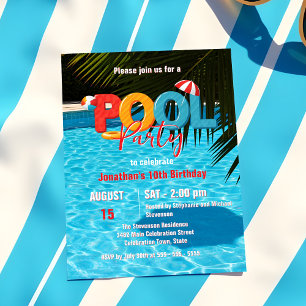Leuke Zomer Vibes Levendige Tropische Poolparty Kaart