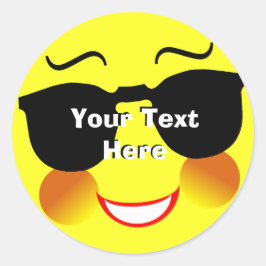 Leuke Zomer Zon Gezicht Gepersonaliseerd Ronde Sticker