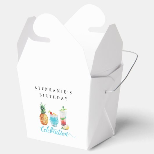 Leuke zomerfeest cocktail verjaardagsfeestje bedankdoosjes (Geopend)