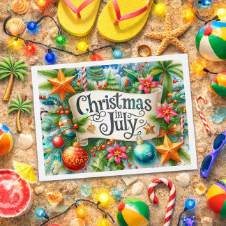 Leuke zomerkermis in de kerstvakantie van juli briefkaart