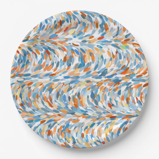 Leuke zomerkleuren verf Splatter Art Pattern Papieren Bordje (Voorkant)