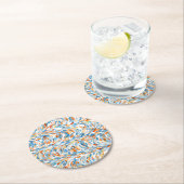 Leuke zomerkleuren verf Splatter Art Pattern Ronde Kartonnen Onderzetter (Insitu)