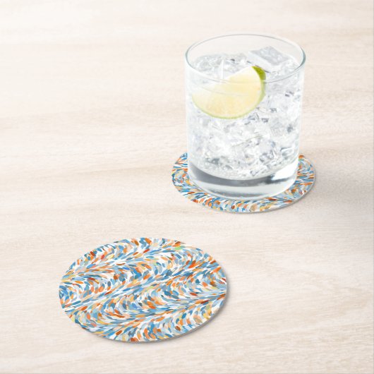 Leuke zomerkleuren verf Splatter Art Pattern Ronde Kartonnen Onderzetter (Insitu)