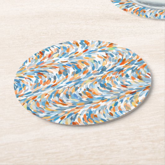 Leuke zomerkleuren verf Splatter Art Pattern Ronde Kartonnen Onderzetter (Gebogen)