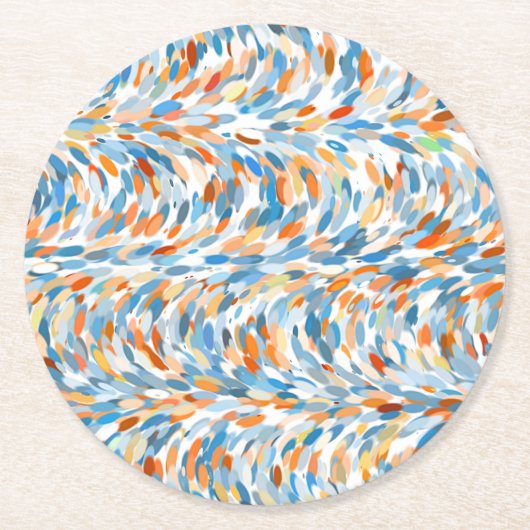 Leuke zomerkleuren verf Splatter Art Pattern Ronde Kartonnen Onderzetter (Voorkant)