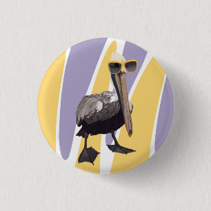 Leuke Zomervibes Pelikaan Vogel Ronde Button 3,2 Cm