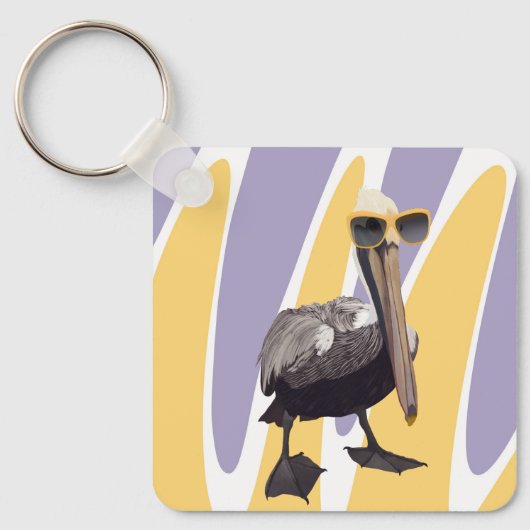 Leuke Zomervibes Pelikaan Vogel Sleutelhanger (Voorkant)
