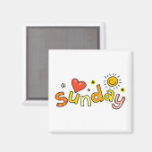 Leuke zondag week dag groet tekst expressie magneet (Voorkant / Achterkant)
