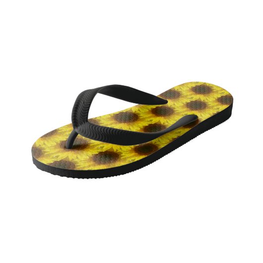 Leuke zonnebloem slippers kinder teenslippers (Schuin)