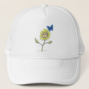 Leuke zonnebloem vlinder lachende Pet