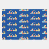 Leuke Zoo Dieren op Speelgoed Train Leeuw Giraffe Inpakpapier Vel (Voorkant)