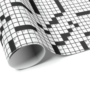 Leuke zwart-wit kruiswoordpuzzel spel cadeaupapier
