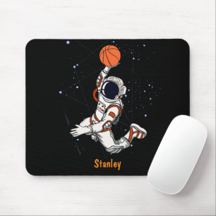 Leuke zwarte astronaut buiten ruimte Galaxy Basket Muismat
