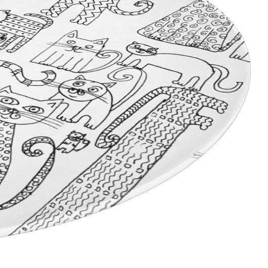 Leuke zwarte en witte katten en kittens snijplank (Hoek)