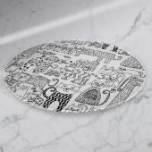 Leuke zwarte en witte katten en kittens snijplank