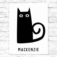 Leuke zwarte kat gepersonaliseerd