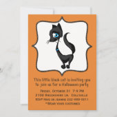 Leuke zwarte kat Halloween Party uitnodiging (Voorkant)