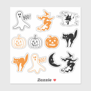 Leuke zwarte kat jack op lantaarn spook heks Hallo Sticker