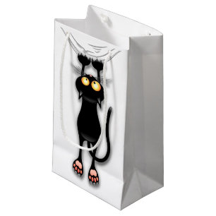 Leuke Zwarte Kat Valt Neer Aangepaste Cadeautas