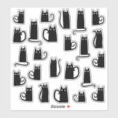 Leuke zwarte katten sticker (Vel)