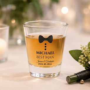 Leuke zwarte strikdas Tuxedo Bruidsjonker Huwelijk Shot Glas
