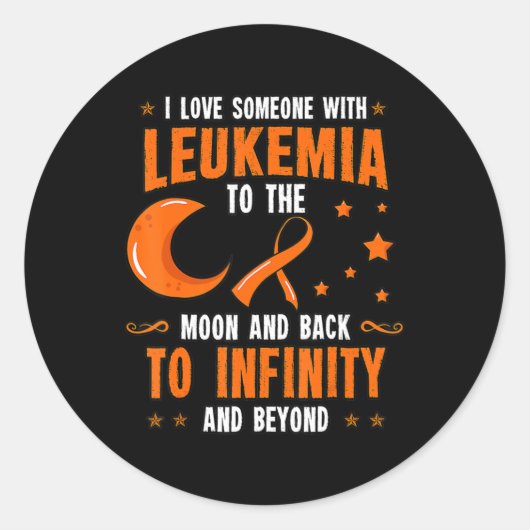 Leukemia Awareness  Blood Cancer Bone Marrow Gift  Ronde Sticker (Voorkant)