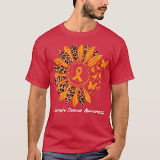 Leukemia Cancer Awareness Sunflower Butterfly Fait T-shirt