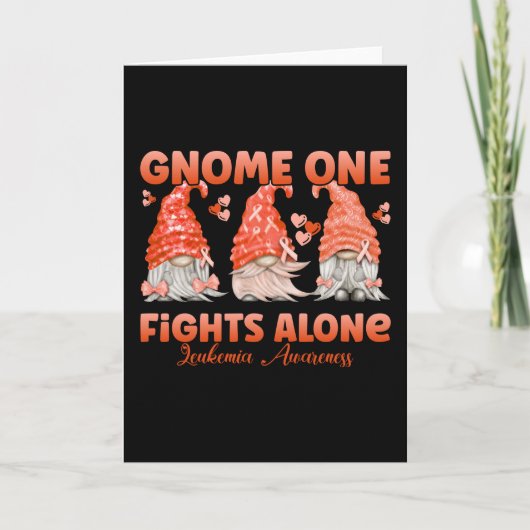 Leukemia Cancer Orange Ribbon Gnome Kaart (Voorkant)