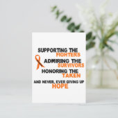 LEUKEMIA ondersteuning van de ontvankelijkheid voo Briefkaart (Staand voorkant)