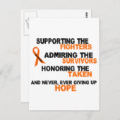 LEUKEMIA ondersteuning van de ontvankelijkheid voo Briefkaart (Voorkant / Achterkant)