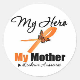 Leukemia Ribbon My HERO Mijn moeder Ronde Sticker